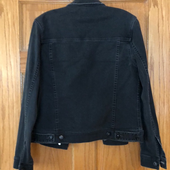 Black distressed jean jacket - Picture 2 of 2